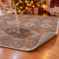 Water poured onto the pad soaks in while the floor stays dry; non-slip backing shown