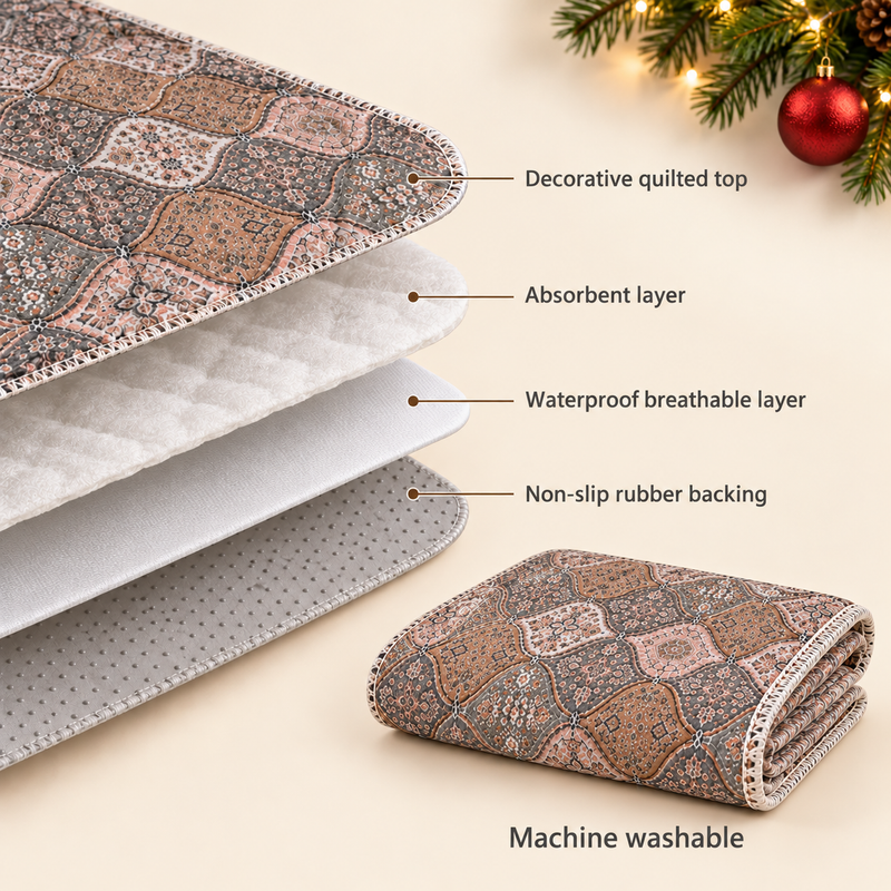 4-layer construction of the washable rug pee pad