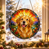 Custom Pet Portrait Stained Glass Suncatcher – From Your Photo