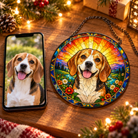 From a phone photo of a beagle to a stained glass suncatcher