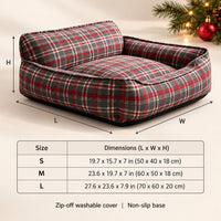 Size chart: S 19.7 x 15.7 x 7 in, M 23.6 x 19.7 x 7 in, L 27.6 x 23.6 x 7.9 in